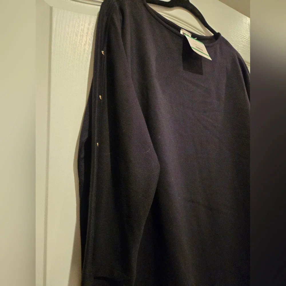 Anne Klein Black Crew Neck Sweater - Picture 2 of 6